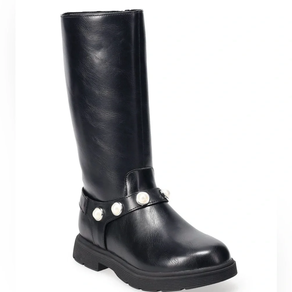 Sonoma Girl’s Black Pearl-Accent Boot for Size 4